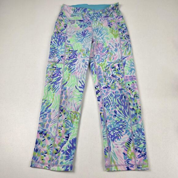 Lilly Pulitzer Luxletic Pants Womens Small Patterned Activewear Yoga Athletic - Picture 1 of 10